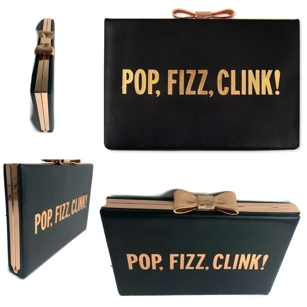 Kate Spade 🎩 POP Fizz Clink Clutch Fold Black Bag